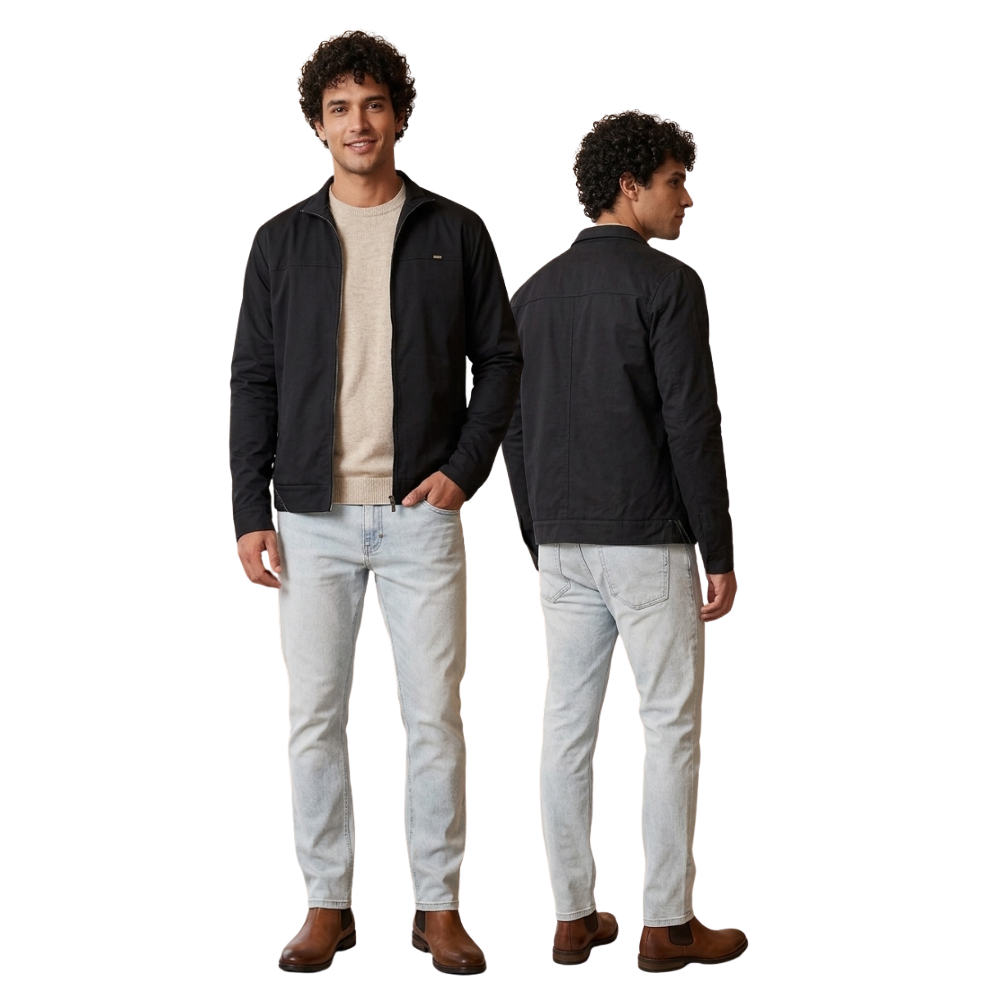 Jaqueta Masculino Casual com Gola e Zíper Feita com Tecnologia Moderna