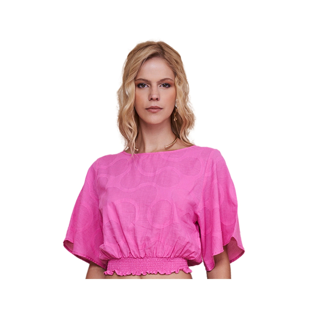 Blusa Feminina Manga Morcego Estilo Cropped