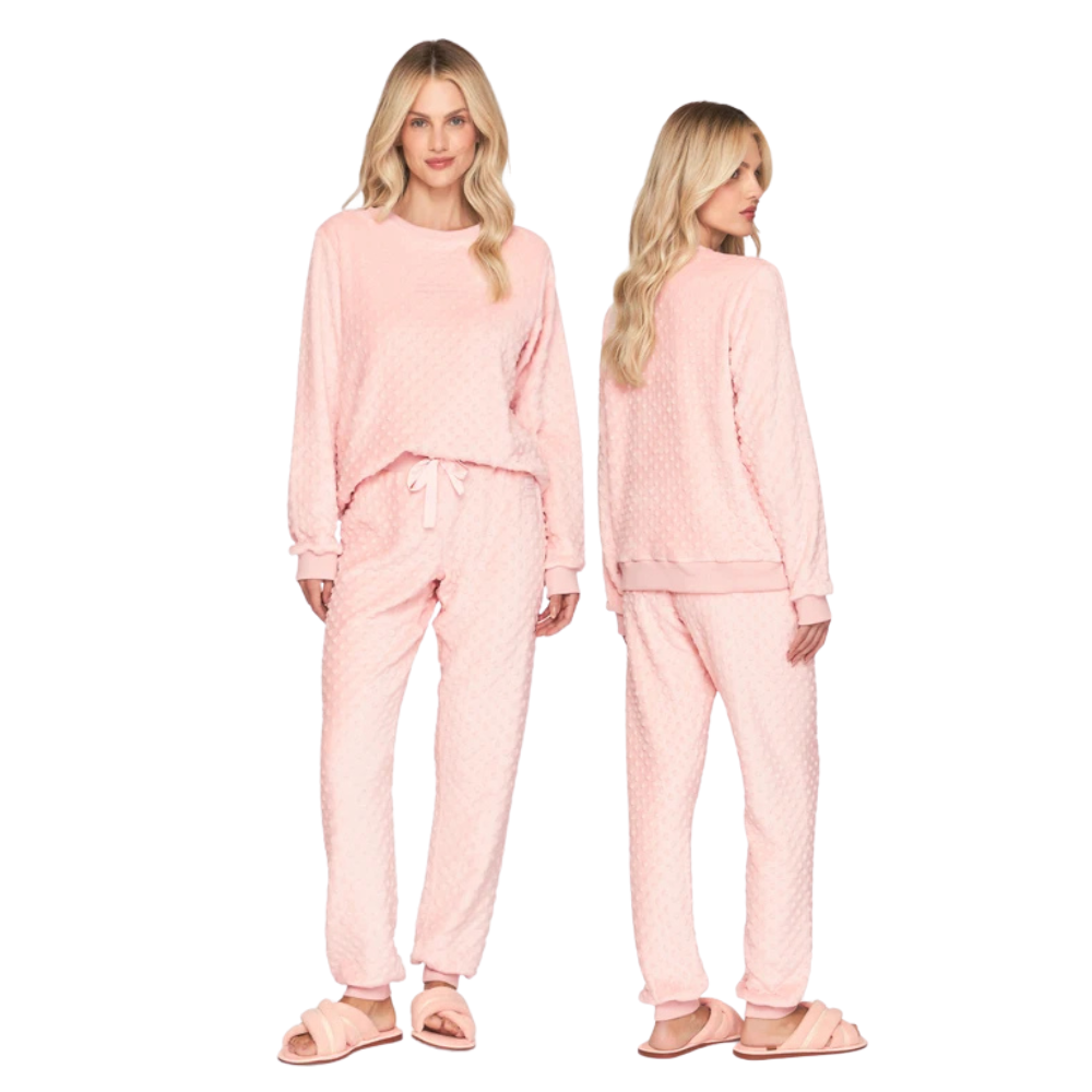 Pijama Feminino em Fleece Embossed Get Warm