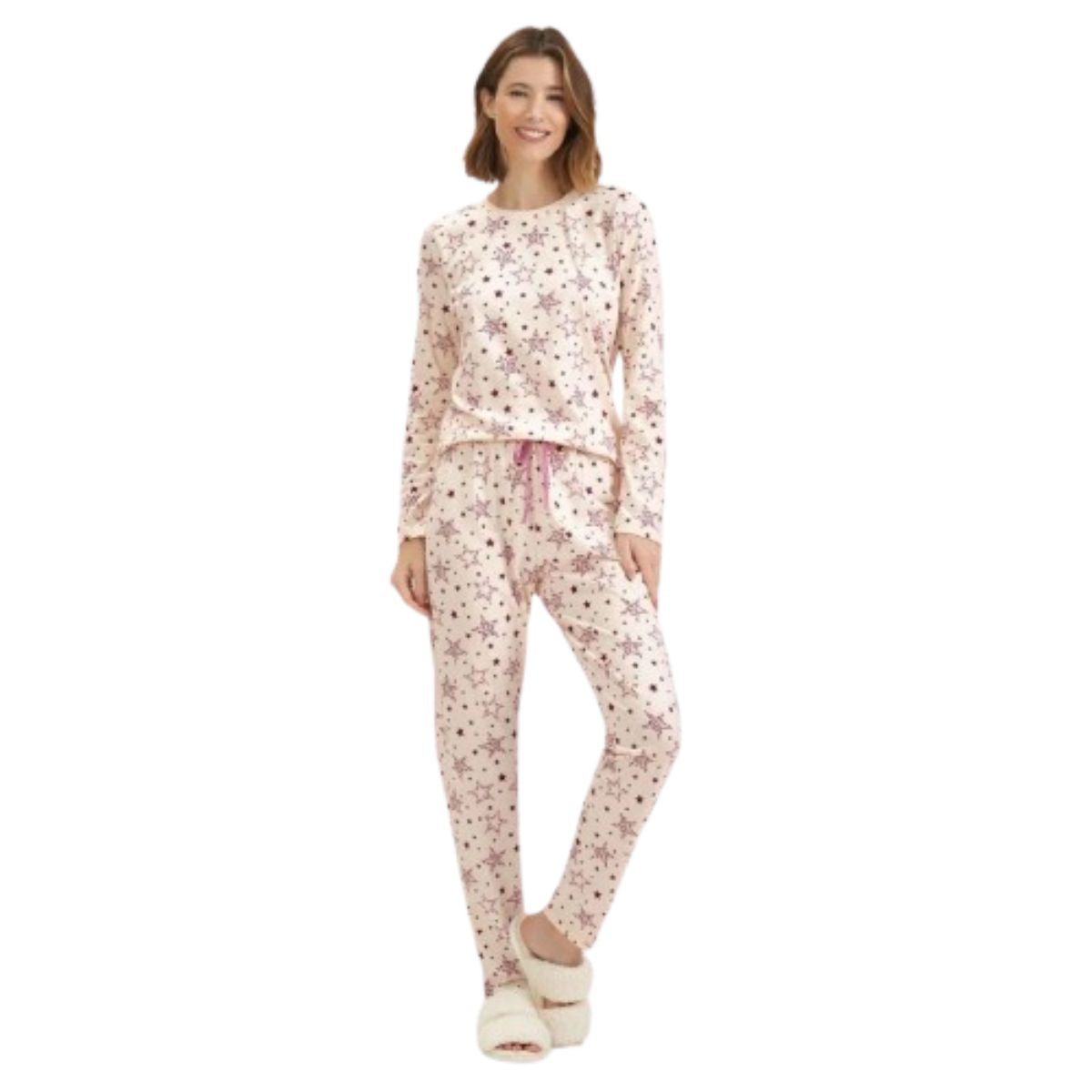 Pijama Manga Longa Feminino Cor com Amor
