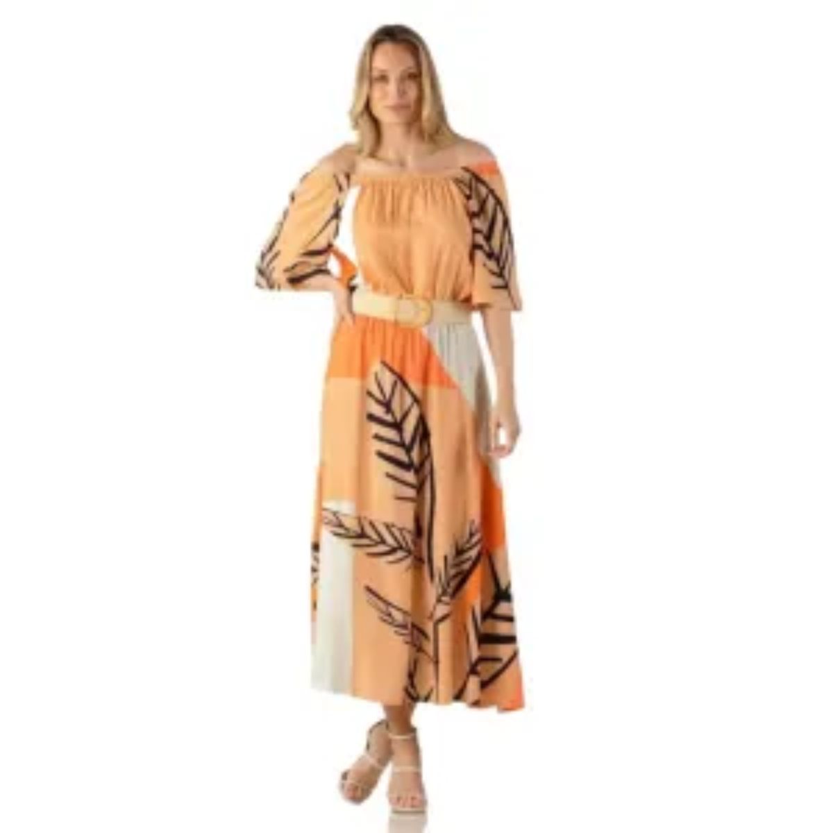 Vestido Viscose Ombro a Ombro Peregrino: Elegância que Encontra o Conforto!