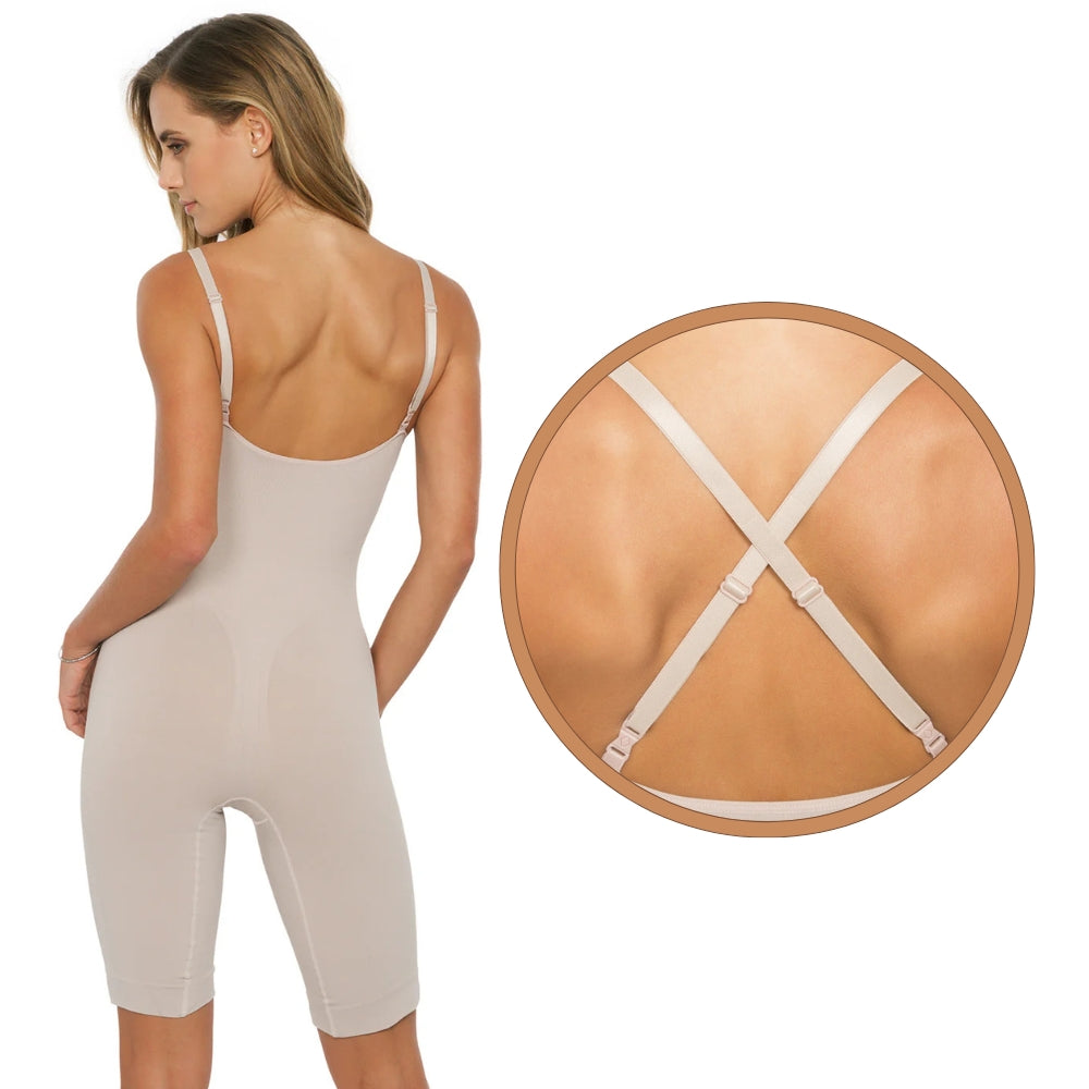 Body Modelador Macaquinho Sem Bojo Reduz Atrito Nas Coxas