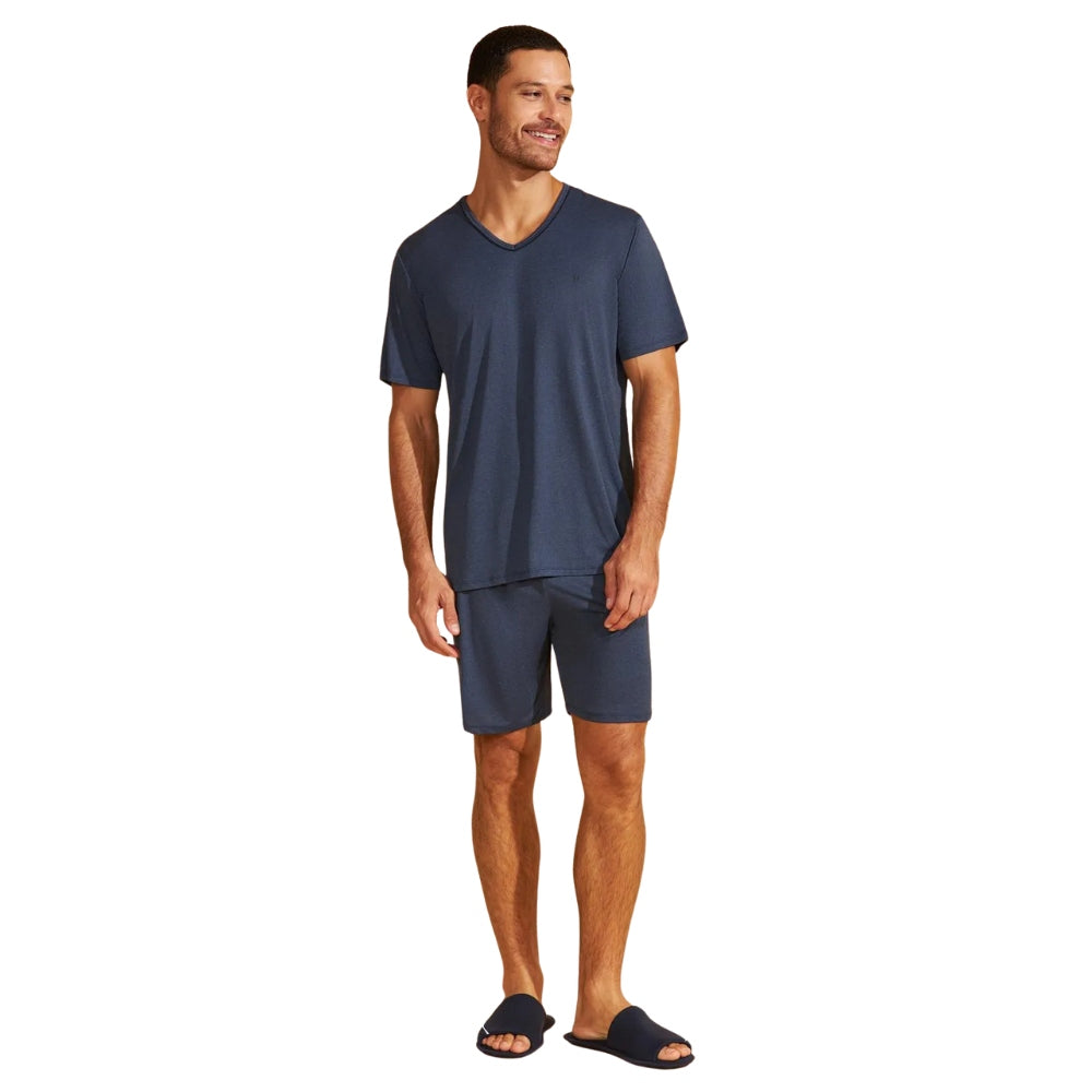 Pijama Masculino de Microdry Camiseta e Shorts