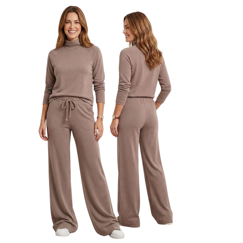 Conjunto Abrigo Feminino Flanelado Comfy