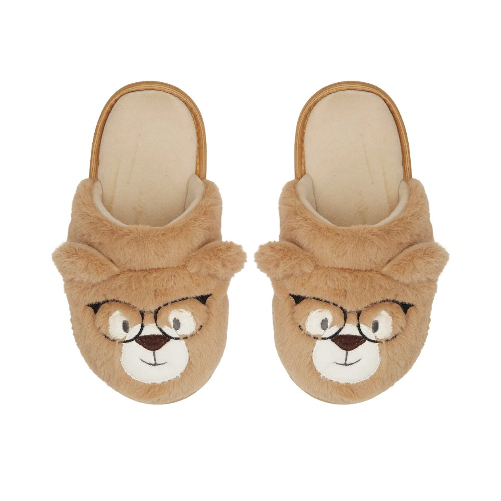 Chinelo Pantufa Infantil Steve Peluciado com Bordados e Tecido de Pelúcia em Plush Velvet