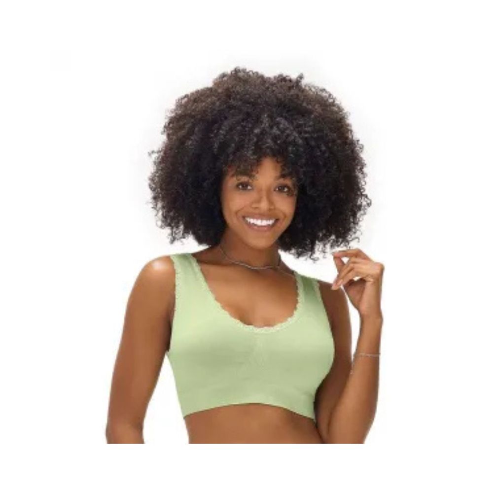 Sutiã Top com Renda e Bojo Removível Alças Largas, Conforto e Sustentação