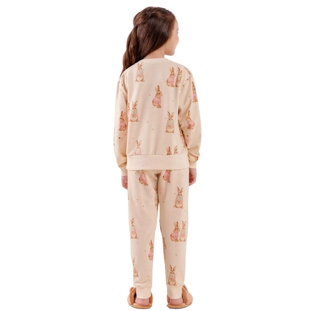 Pijama Infantil Feminino Manga Longa com Calça