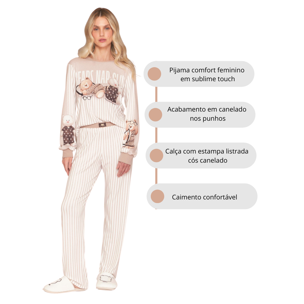 Pijama Comfort Feminino Nat Club em Sublime Touch - Lua Luá
