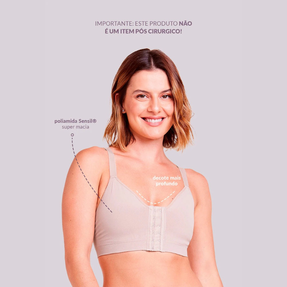 Sutiã Fecho Frontal e Dupla Sustentação e Tratamento Hidrófilo