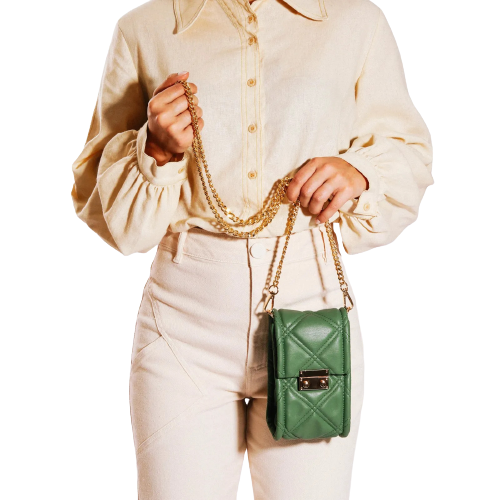 Bolsa Eco Sustentável com Alça em Metal Dourado