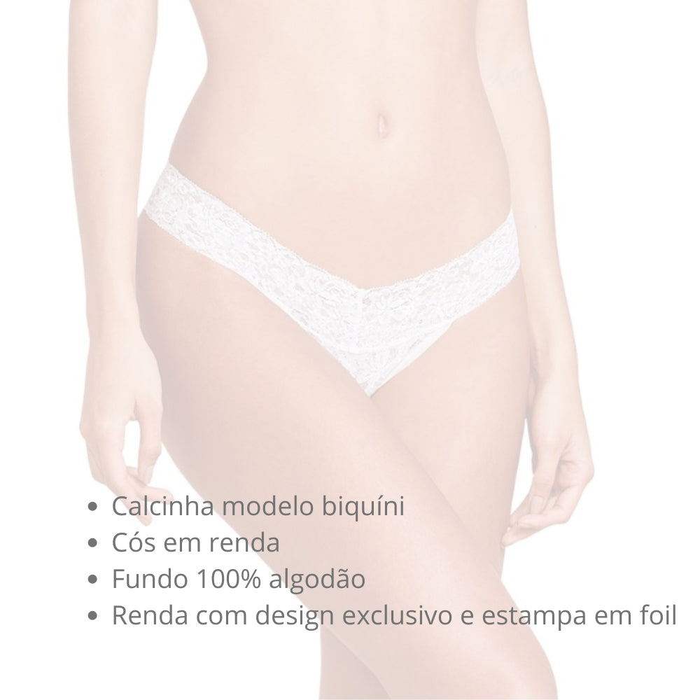 Calcinha em Renda com Brilho e Conforto