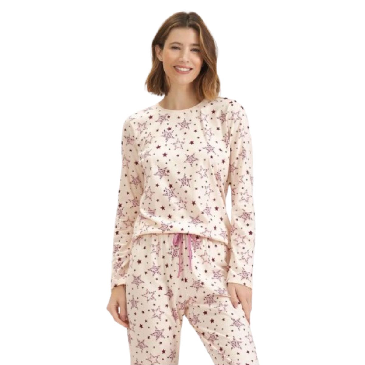 Pijama Manga Longa Feminino Cor com Amor