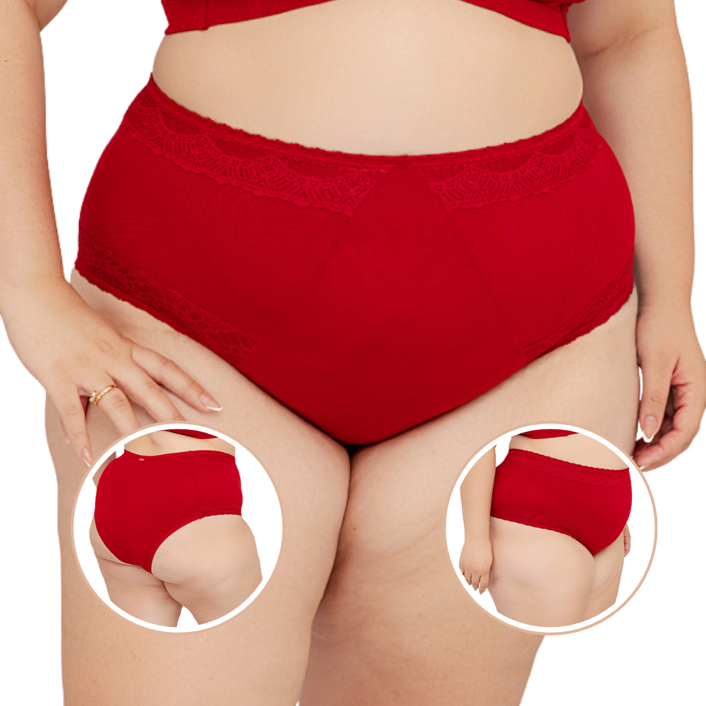 Calcinha Plus Size Cintura Alta Frente V Modeladora Confortável