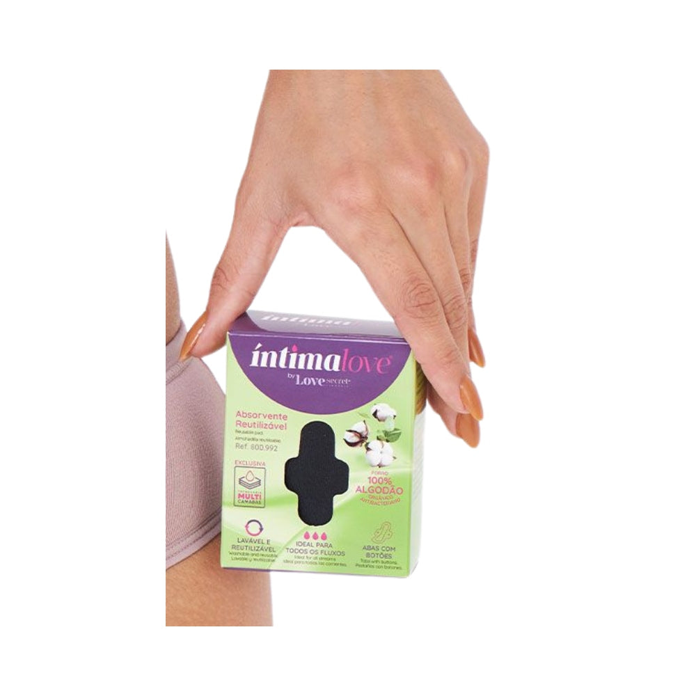 Absorvente Lavável e Reutilizável com Forro em Algodão e Abas com Botões