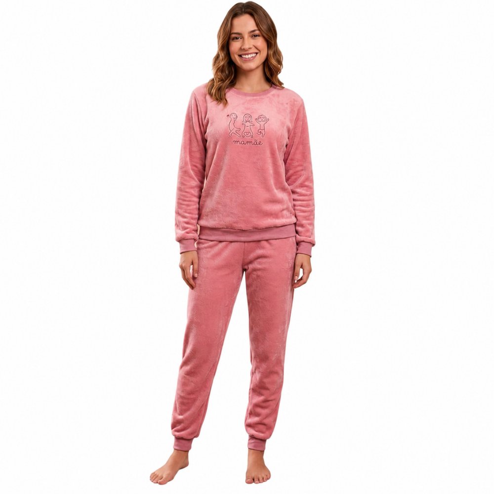 Pijama Feminino Fleece Máximo Conforto para os Dias Frios