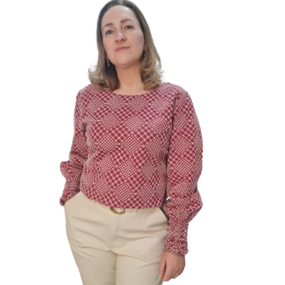 Blusa Feminina Geométrica Casual Ilícito