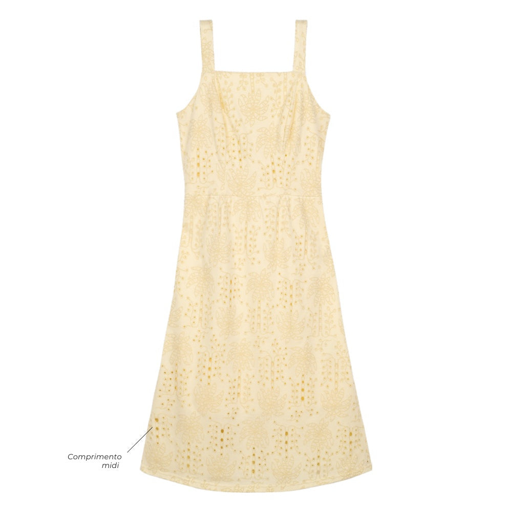 Vestido em Meia Malha de Algodão Devorê