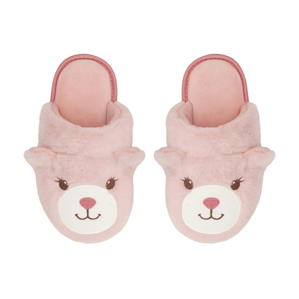 Chinelo Pantufa Nina Peluciado com Bordados em Tecido de Pelúcia em Plush Velvet