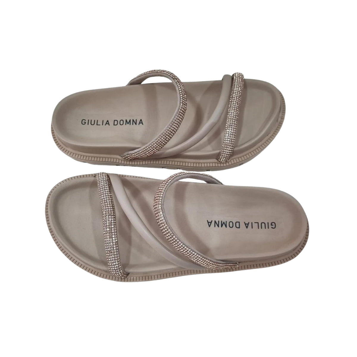 Sandália Chinelo Feminina com Tiras Slides e Strass