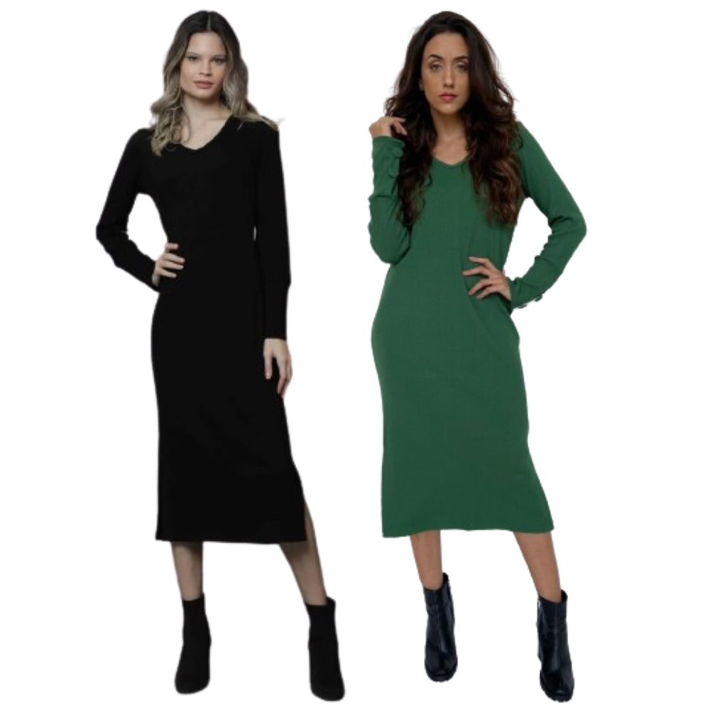 Vestido Feminino Canelado e Atemporal