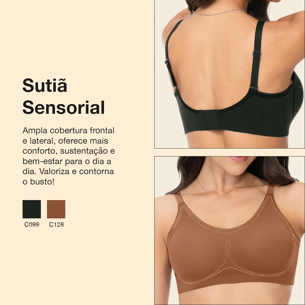 Sutiã Sensorial Laser Termofusionado Extra Macio com Bojo Removível | Zee Rucci