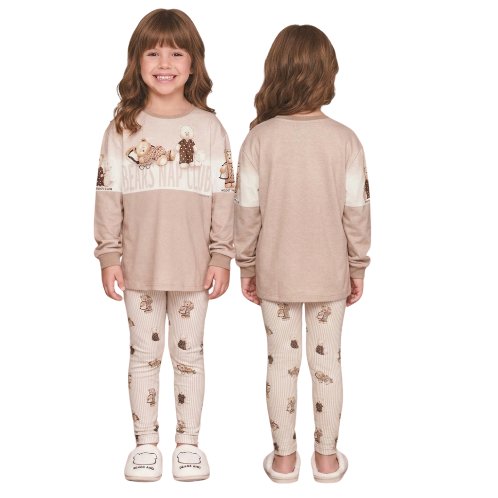 Pijama Legging Infantil Feminino Nap Club em Sublime Touch - Lua Luá