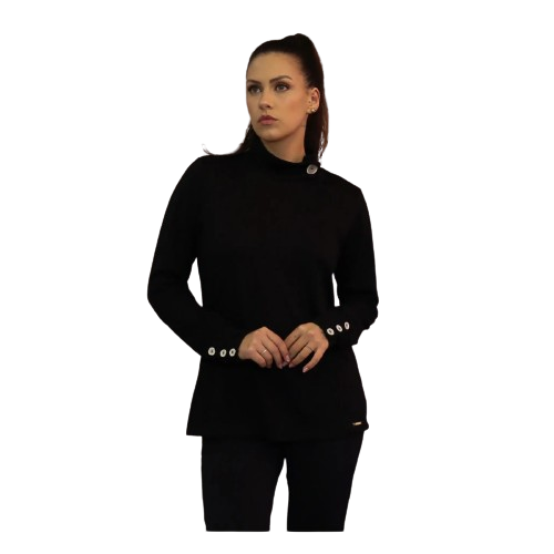 Blusa Feminina com Detalhes no Punho e Super Quentinha