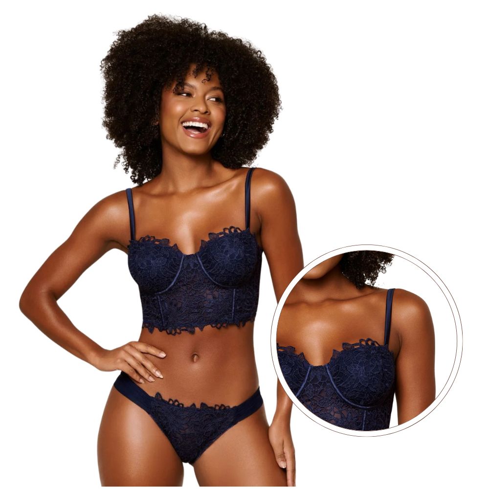 Conjunto De Lingerie de Luxo em Guipir e Tule