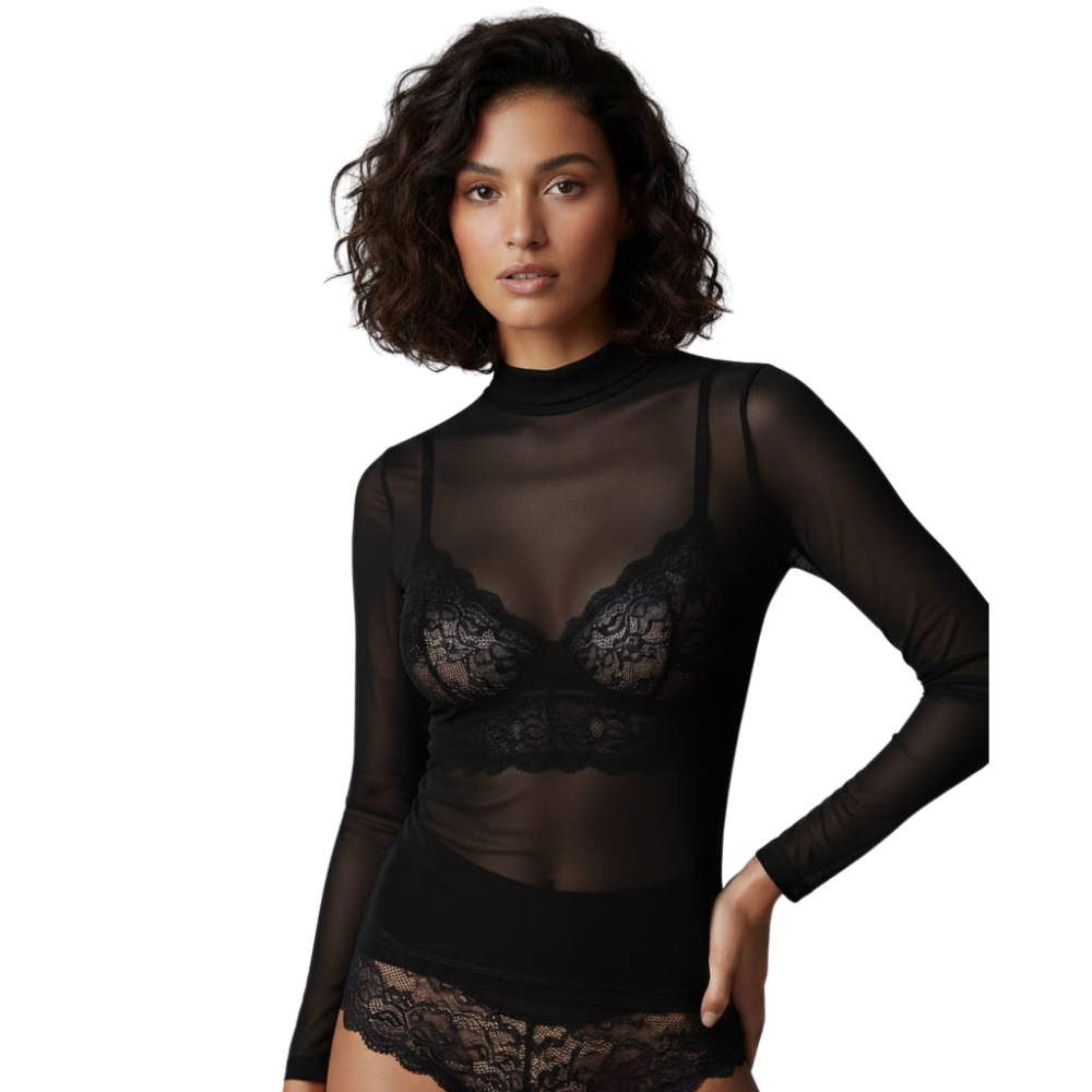 Blusa em Tule Feminina Transparência Elegante - Ilícito
