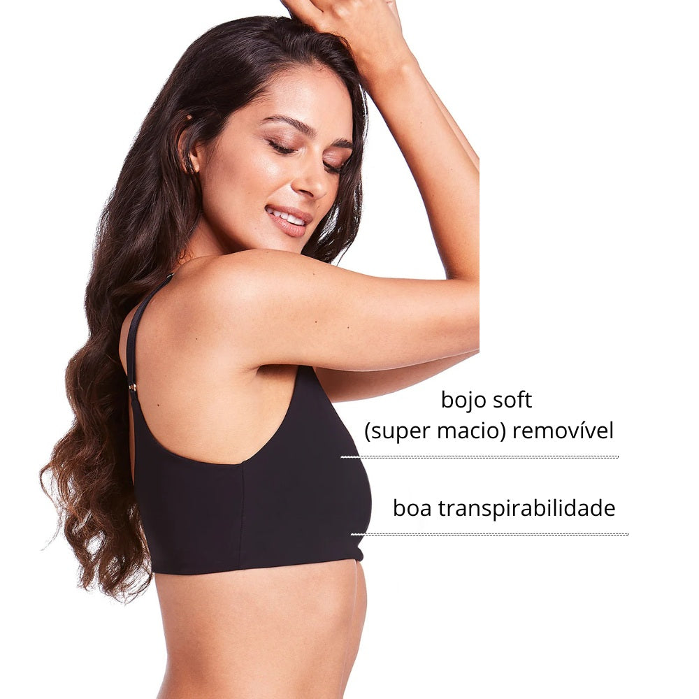 Top Com Bojo Removível Tecido Duplo