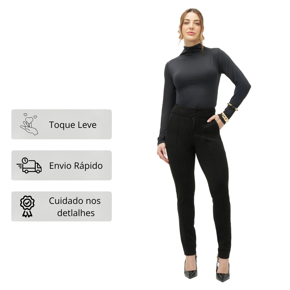 Calça Montaria Feminina em Suede Premium com Elastano - Detox
