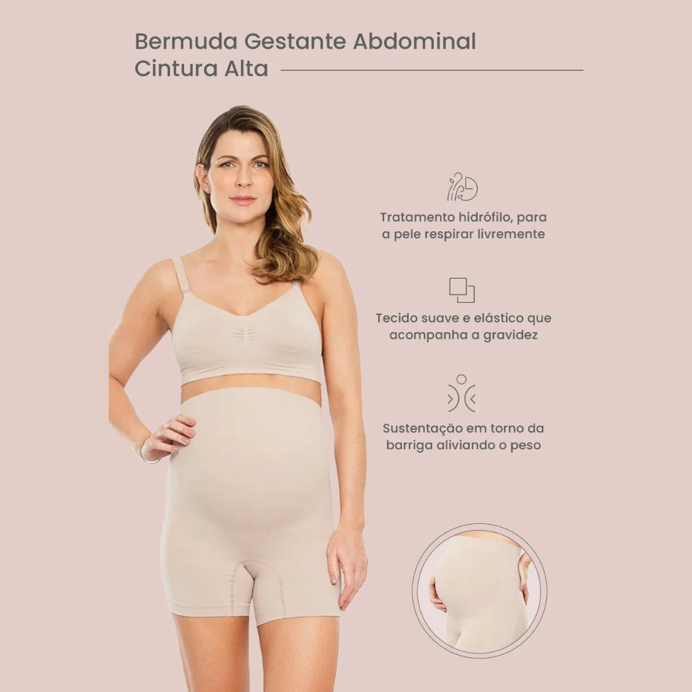Bermuda Gestante Sustentação na Lombar e Melhora a Postura com Conforto