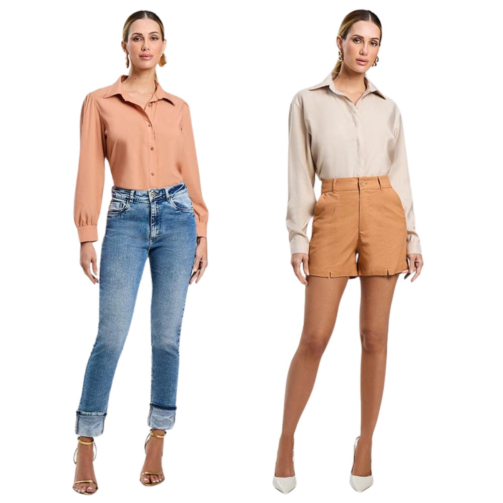 Camisa Feminina Manga Longa - Elegância e Versatilidade no Look