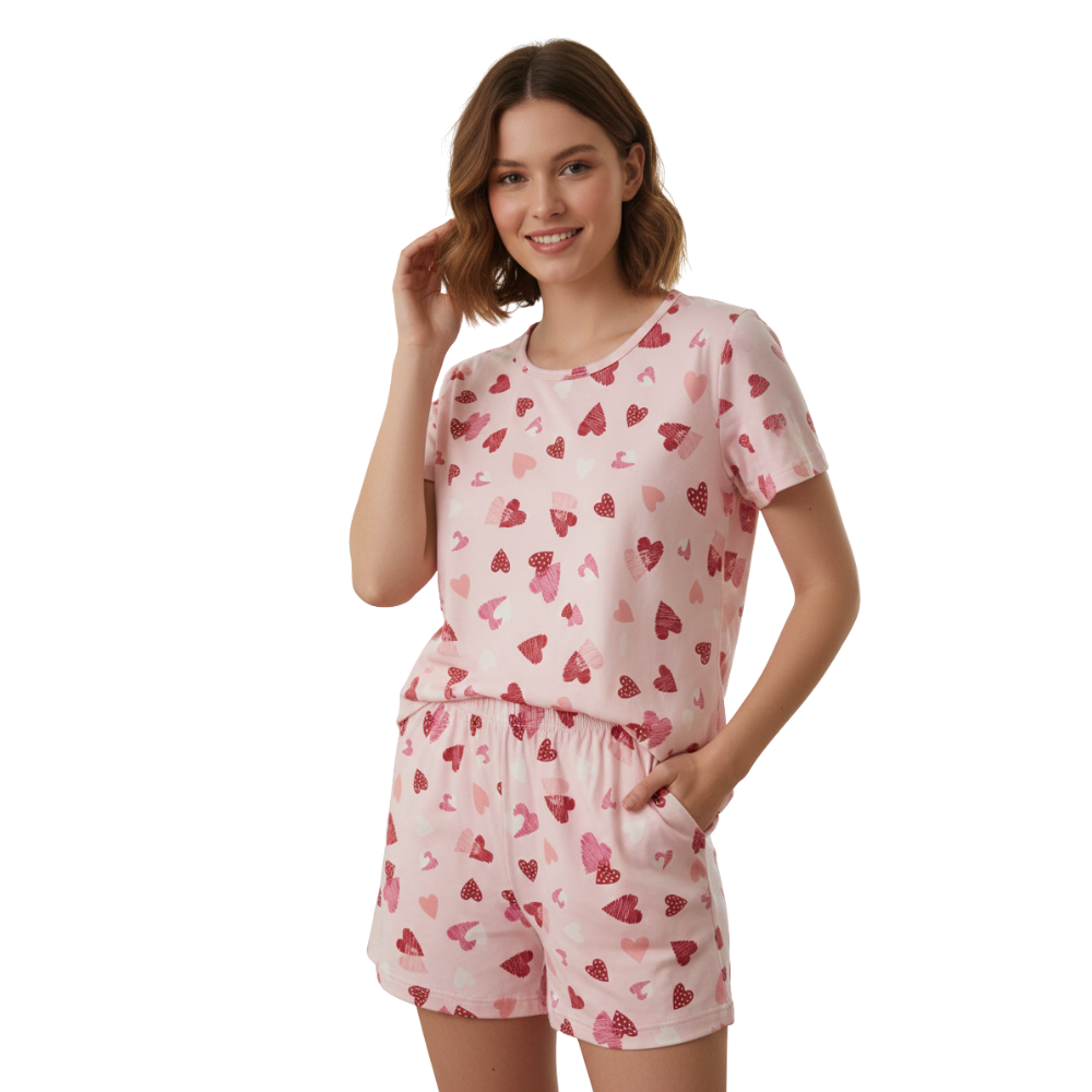 Pijama Infantil Feminino Verão em Suede