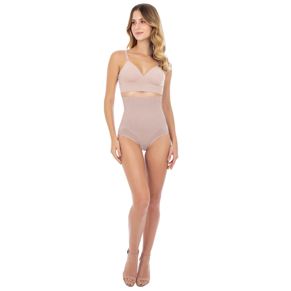 Calcinha Abdominal Cintura Alta com Barbatanas que não Enrolam e Redução de Medidas