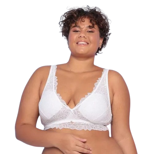 Conjunto Em Renda Branco Com Sutiã Em Triângulo Hope