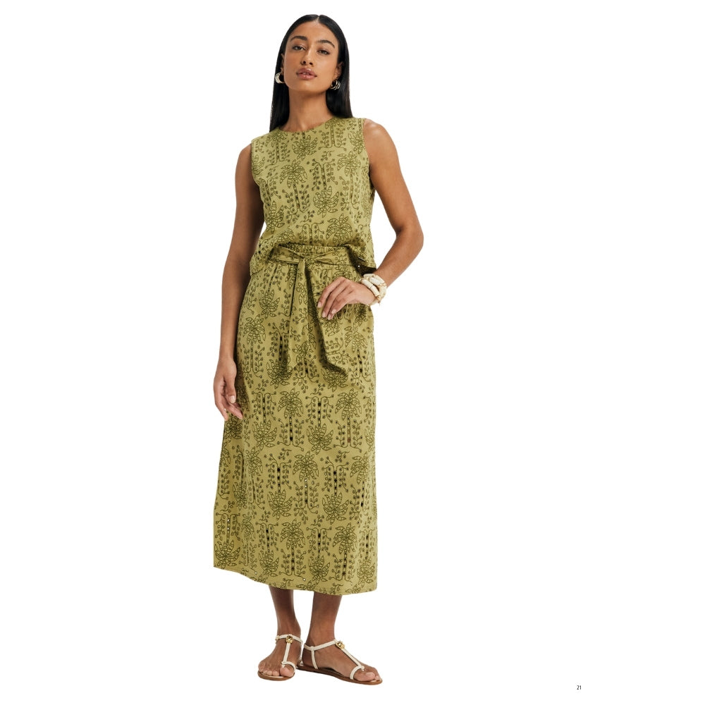 Saia em Meia Malha de Algodão Devorê