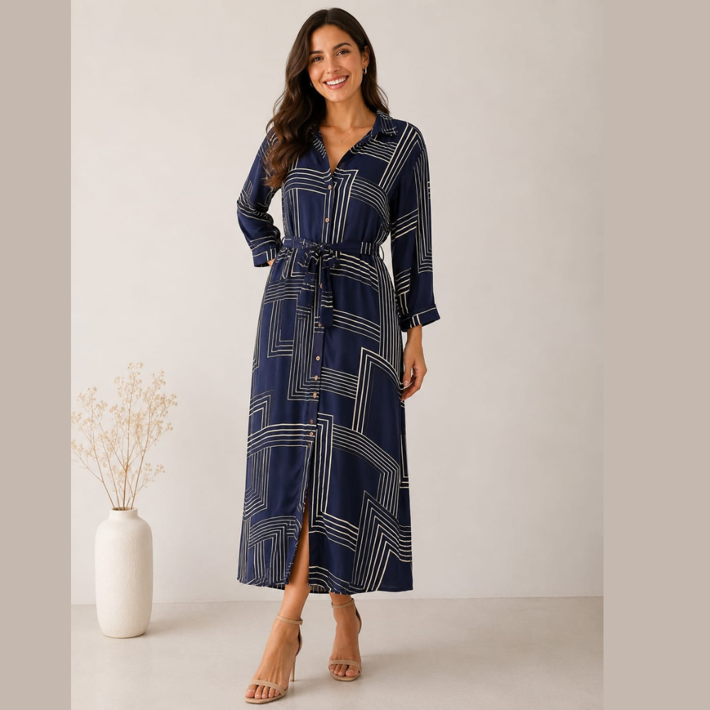 Vestido Chamise de Viscose Leve e Solto com Amarração Verão