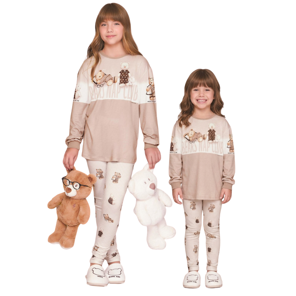 Pijama Legging Infantil Feminino Nap Club em Sublime Touch - Lua Luá