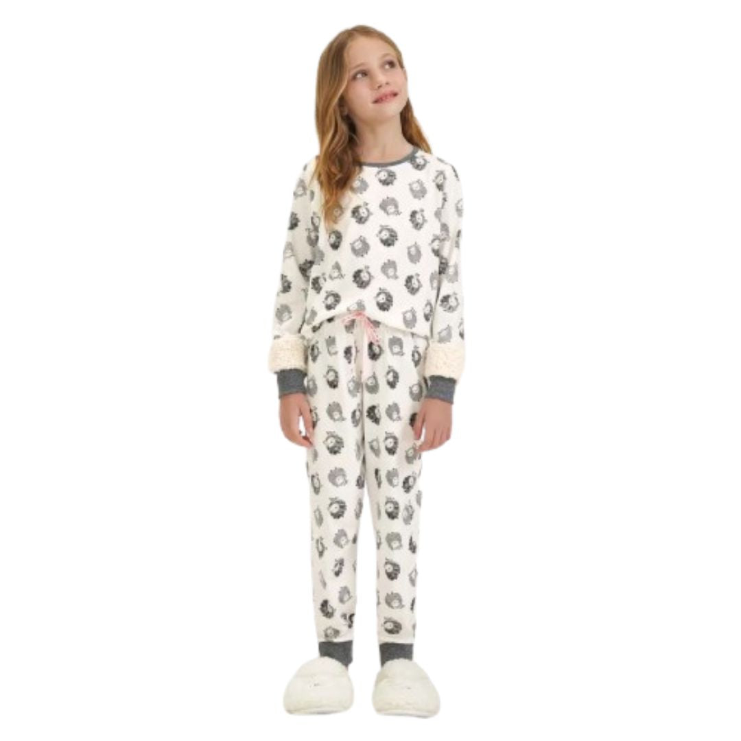 Pijama Manga Longa Infantil Feminino Cor com Amor