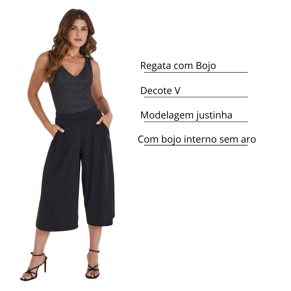 Regata Topsu® com Brilho e Bojo Decote V