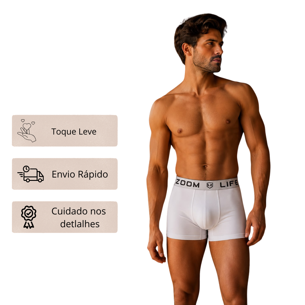Cueca Boxer Masculina Confortável em Microfibra Forro 100% Algodão | Life Zoom