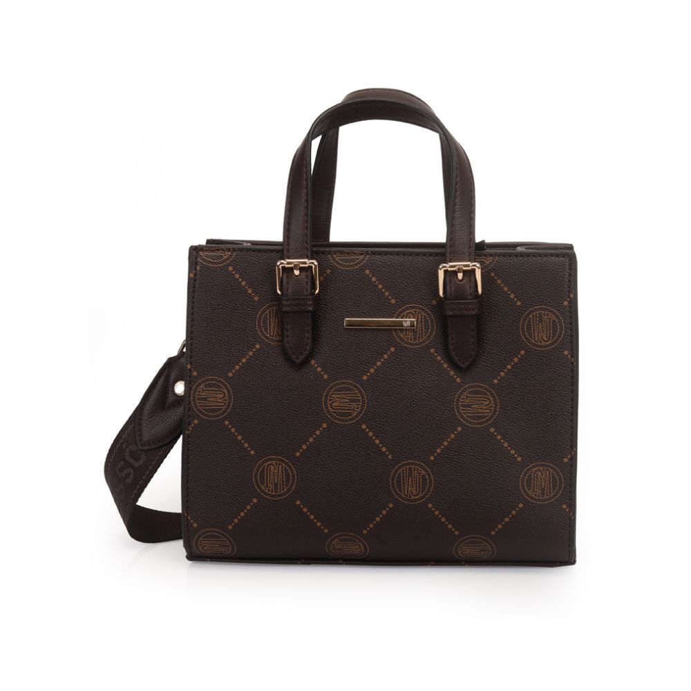 Bolsa Satchel Media Com Estampa