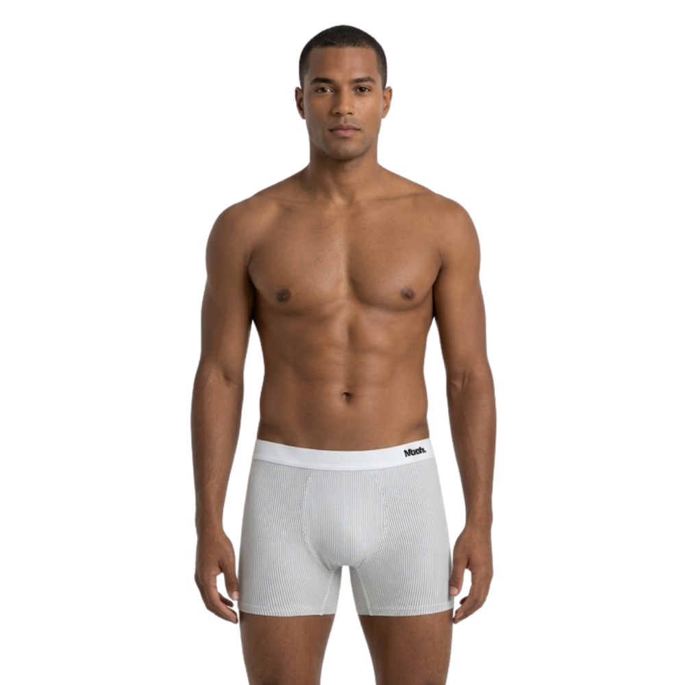 Cueca Boxer Masculina em Microfibra Risca de Giz