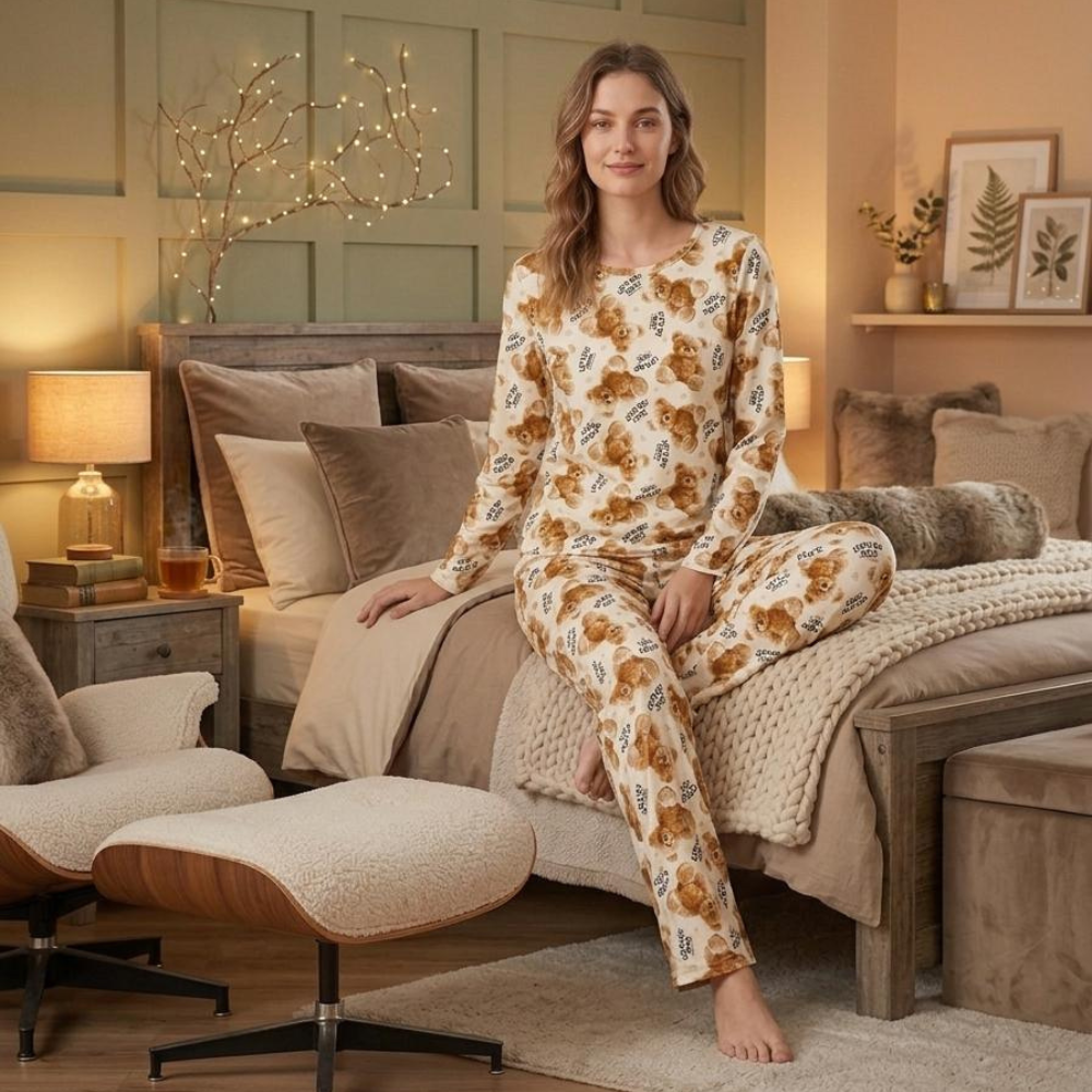 Pijama Feminino Suede Inverno Conforto e Maciez para os Dias Frios