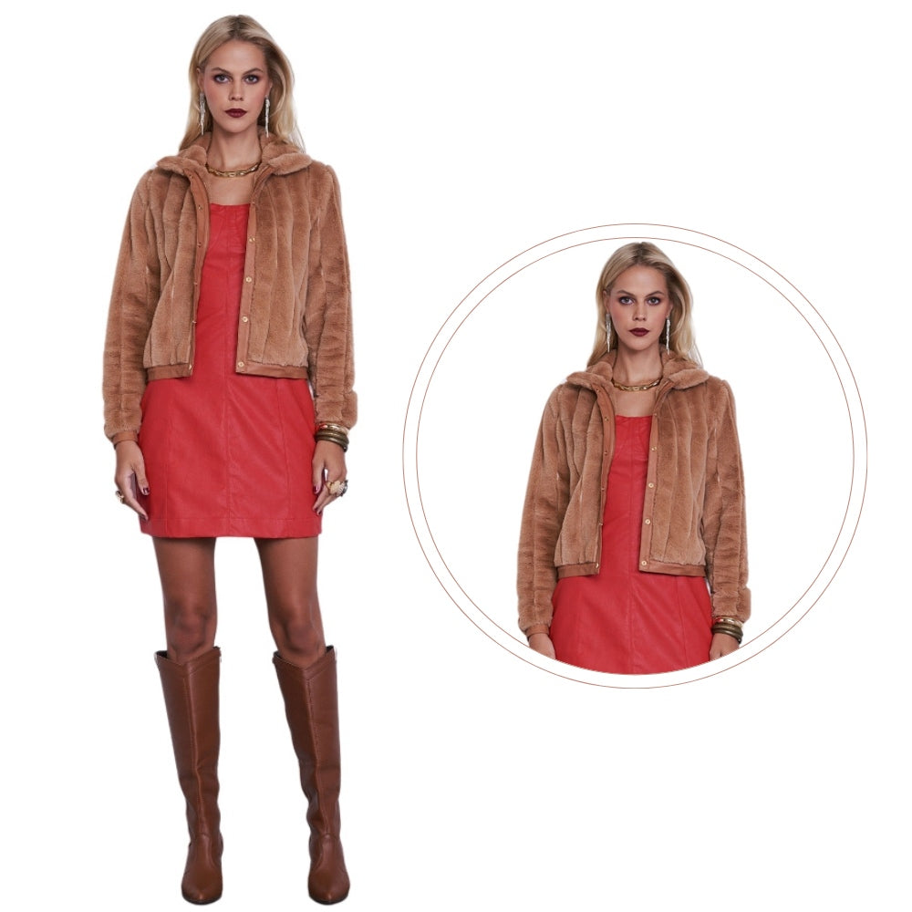 Casaco Feminino em Pele Sofisticação e Elegância no Inverno