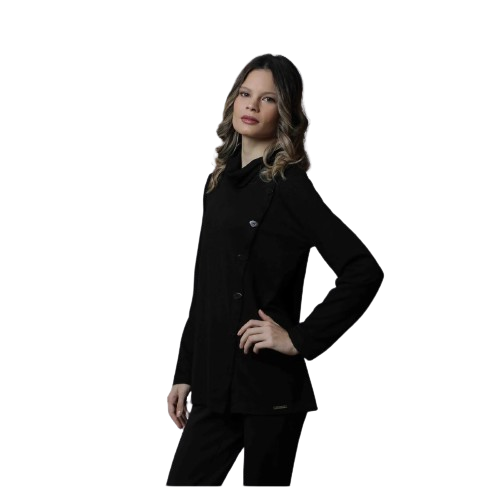 Blusa com Botões Confortável Solta e Comprida Peregrino