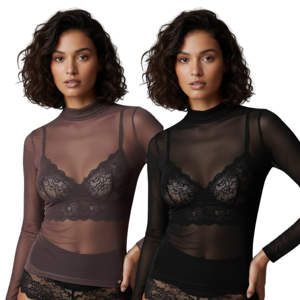 Blusa em Tule Feminina Transparência Elegante - Ilícito