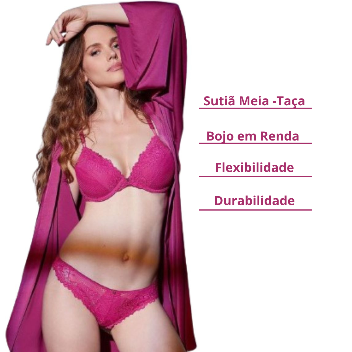 Conjunto Meia-taça em Renda Hope