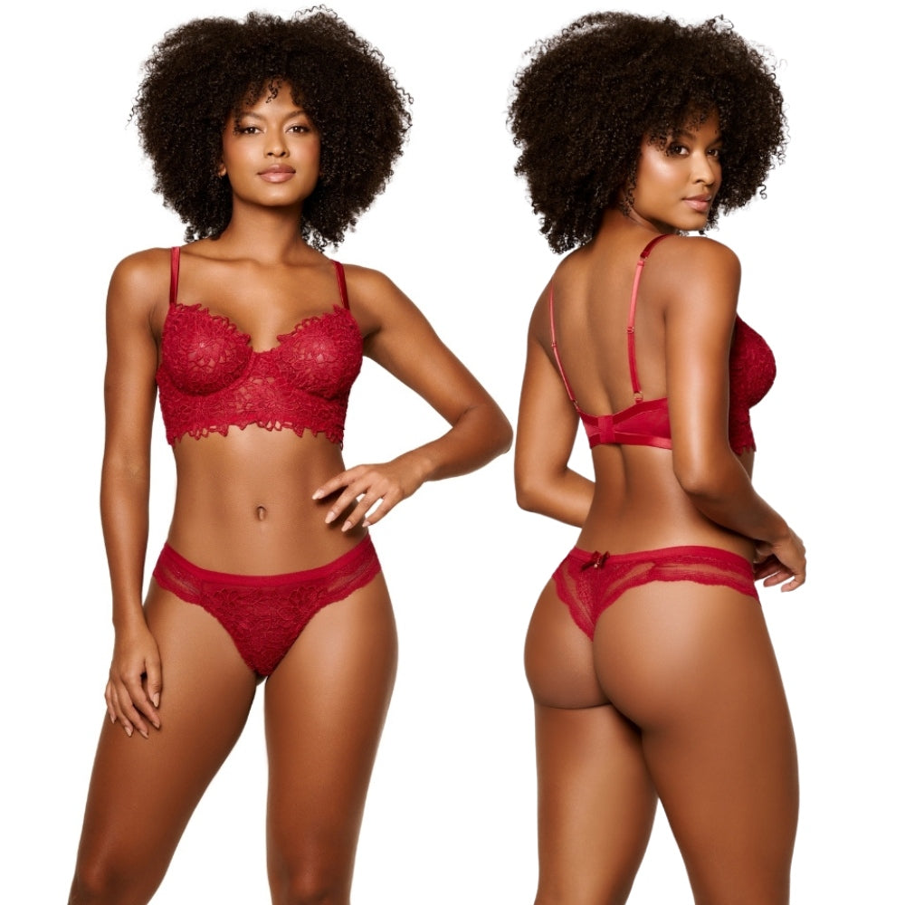 Conjunto de Lingerie de Luxo em Tule e Guipir sem Bojo